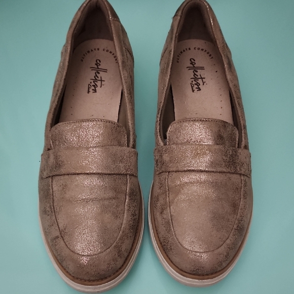 Clarks Sharon Gracie Loafers - Pewter - Picture 1 of 6